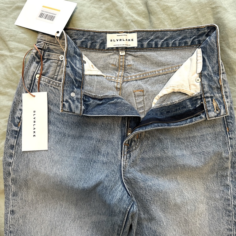 Slvrlake Beatnik Crosby High Rise Slim Straight Tapered Jeans in Light Wash 27